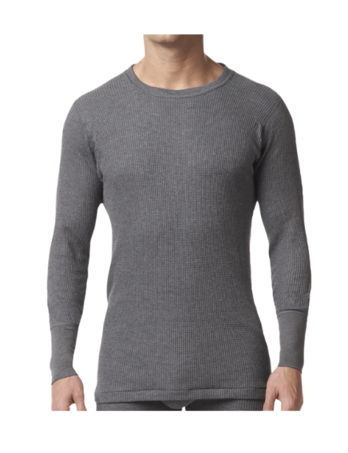 6623 Stanfields Thermal Waffle Shirt - Charcoal (1)