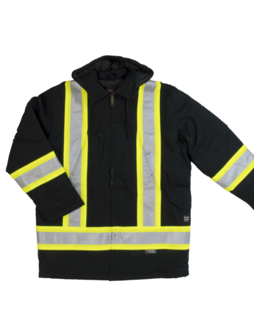 S157 Canvas Safety Parka, Black (1) S157 Canvas Safety Parka, Black (1)