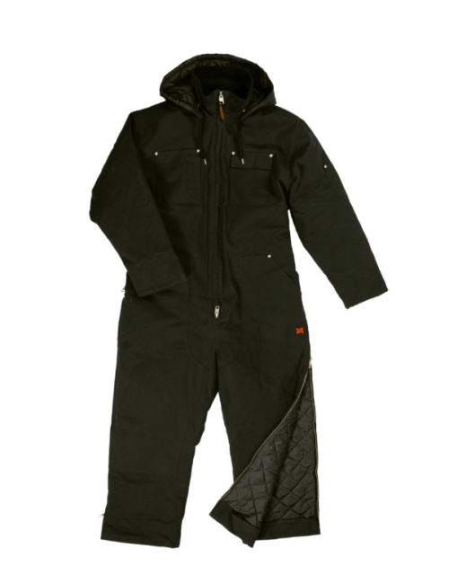 WC01 Tough Duck Insulated Canvas Coverall - Black (1) WC01 Tough Duck Insulated Canvas Coverall - Black (1)